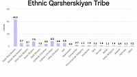 A religious graph showing the percentage of religious adherance of each religious group within the Ethnic Qarsherskiyan Tribe.